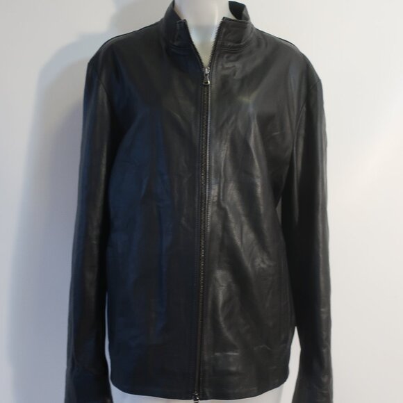 Mens Ponte Vecchio Florence Black Full Zip Leather Jacket 58/IT (US/48) - Picture 4 of 11